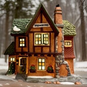 Dept 56 Dickens' Village "Browning Cottage". Original Box And Light Included.